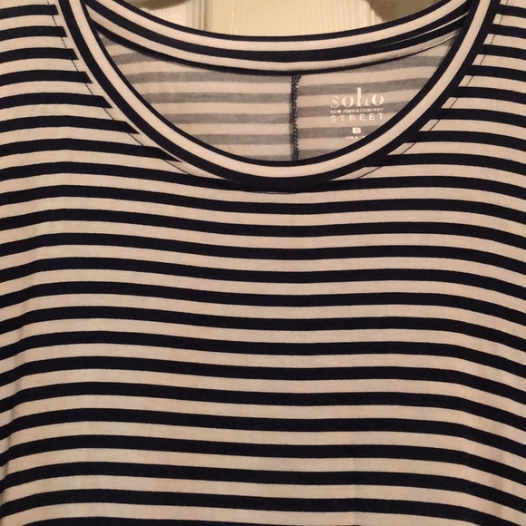 Navy & White Strip Dress - Picture 2 of 4